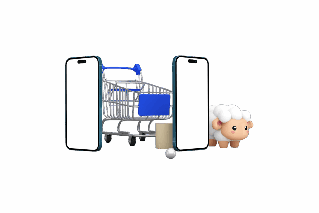 imagem de celular carrinho de compras